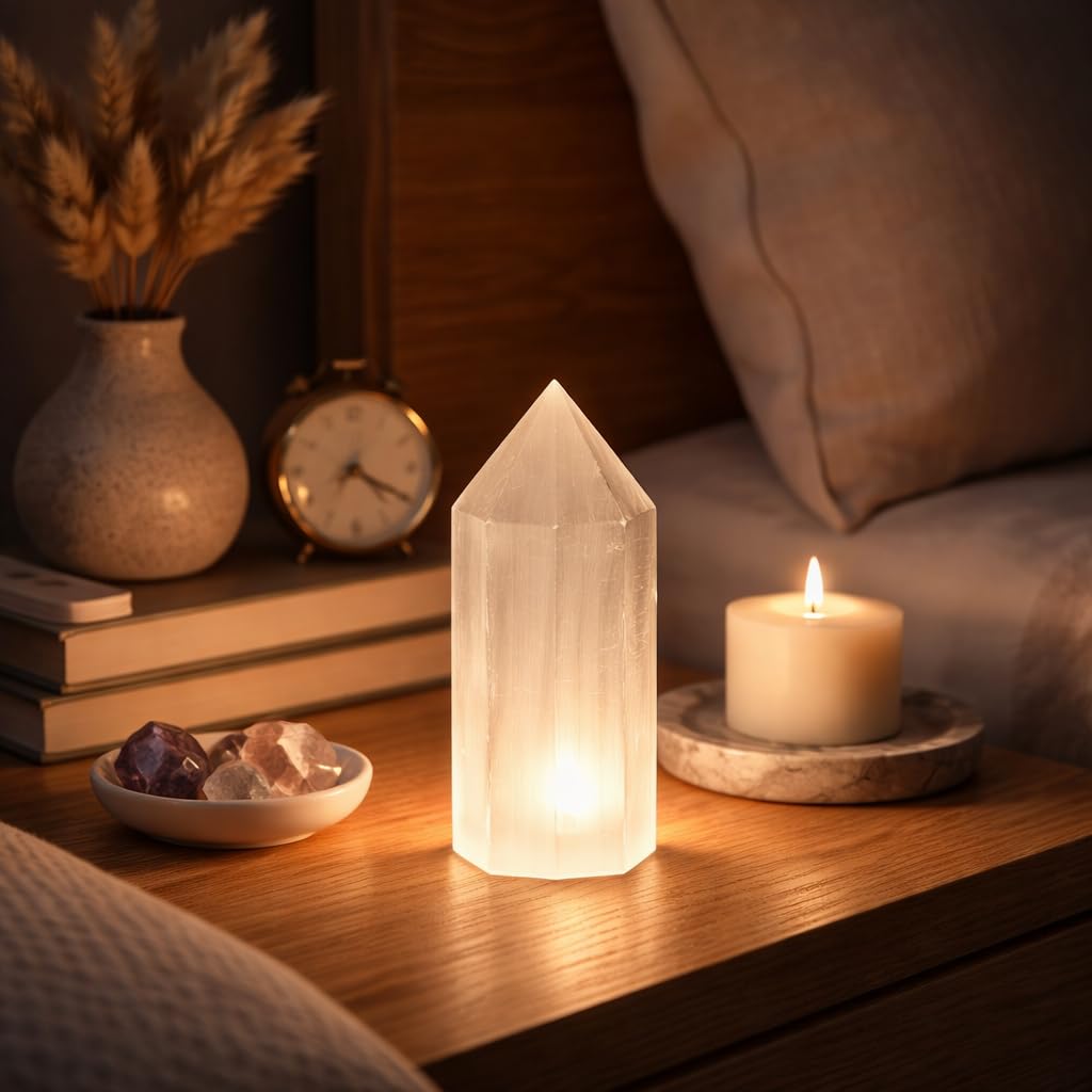 NKlaus Healing Crystals Selenit-Obelisk 10,5x4cm