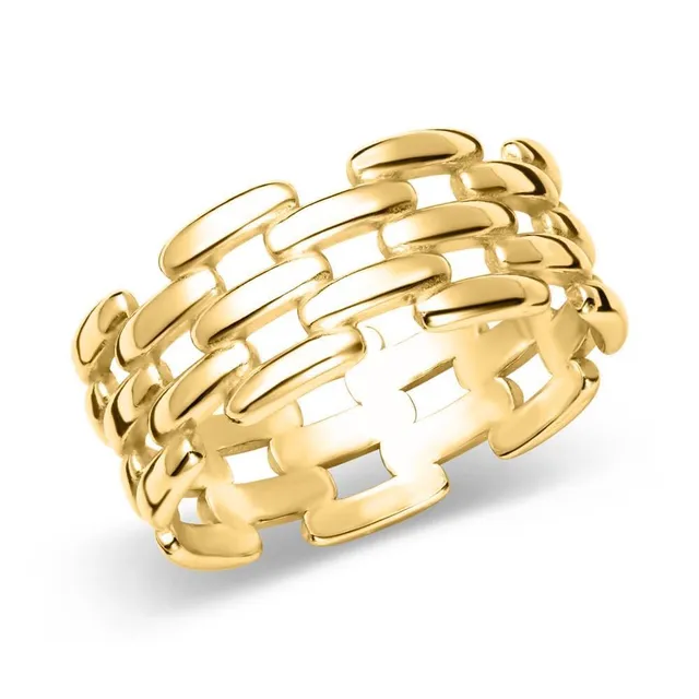 JEWLIX Damenring IP Gold 925 Silber Gr. 50 schlicht