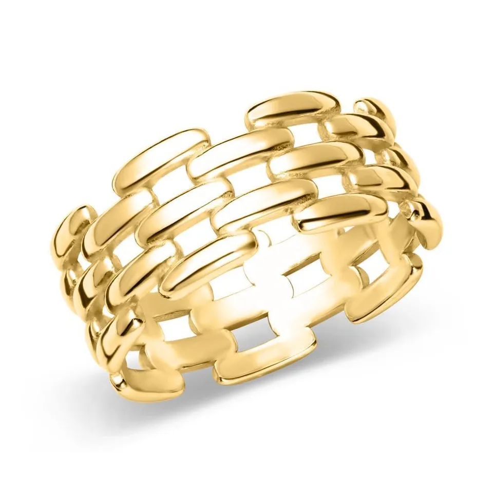 JEWLIX Damenring IP Gold 925 Silber Gr. 50 schlicht