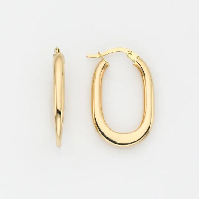 Eugen Rühle Bügel-Creolen oval 3x23,7mm Ohrringe Gelbgold