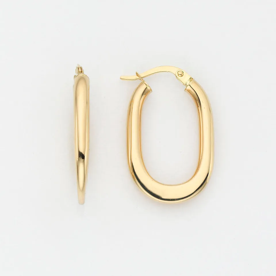 Eugen Rühle Bügel-Creolen oval 3x23,7mm Ohrringe Gelbgold