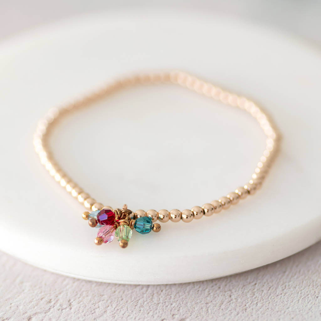 Joy by Corrine Smith Beaded Charm Armband Gold Geburtsstein