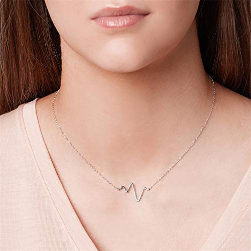 JEWLIX Heartbeat Kette 925er Silber Anhänger gezackt