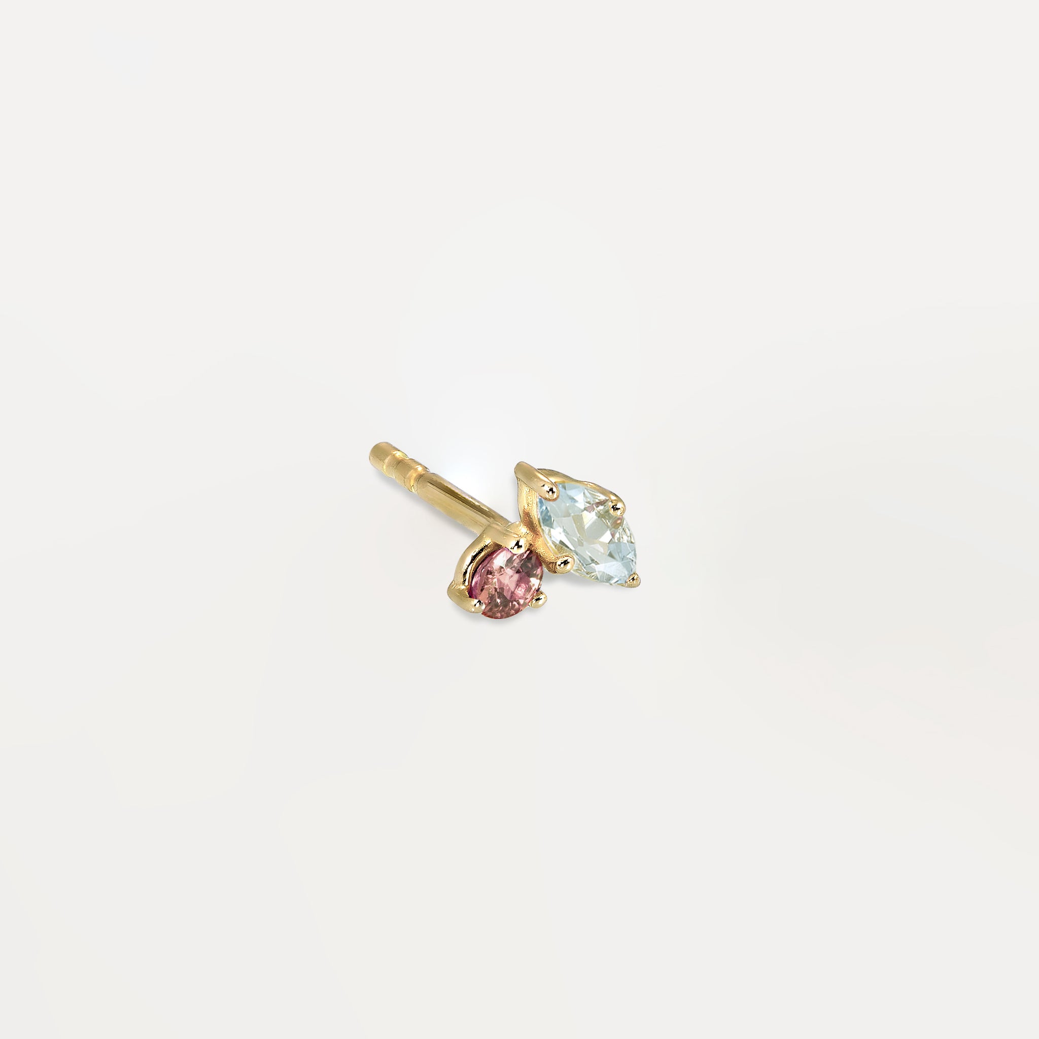 Stilnest Joy Ohrstecker 585 Gold Aquamarin Turmalin Single