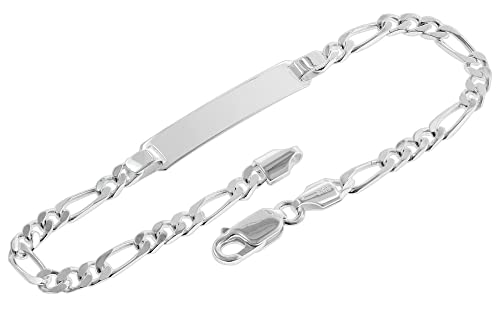 trendor Armbänder Gravur-Armband 41389 Silber Figaro mit Namen