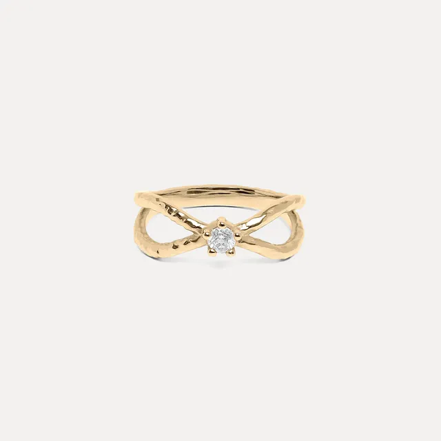 Stilnest Textured Diamant Ring 585 Gold Größe 64