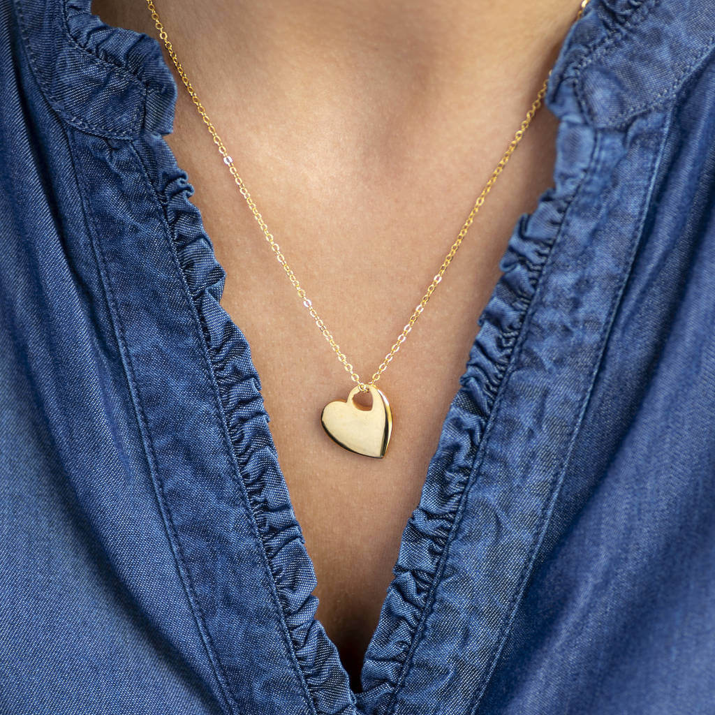 Joy by Corrine Smith Polished Gold Cut Out Herz Halskette Gold