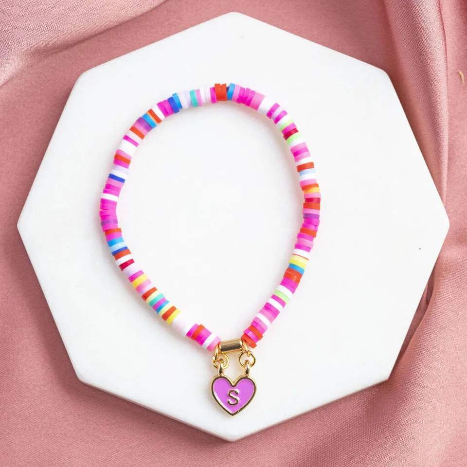 Joy by Corrine Smith Enamel Heart Armband Bunt Stretch