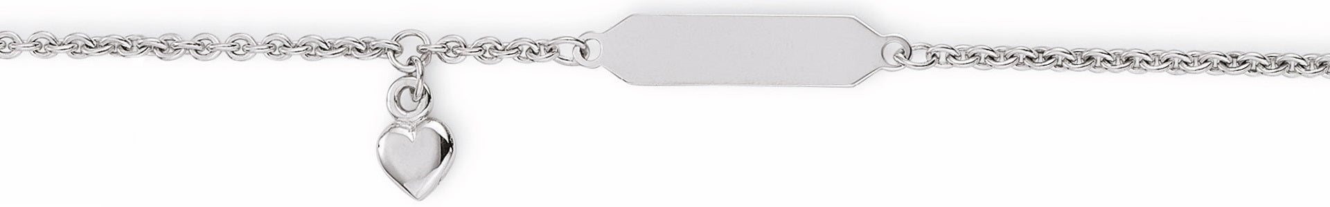 Eugen Rühle Armbänder ID-Band Ankerkette Herz Armband 590 Weißgold