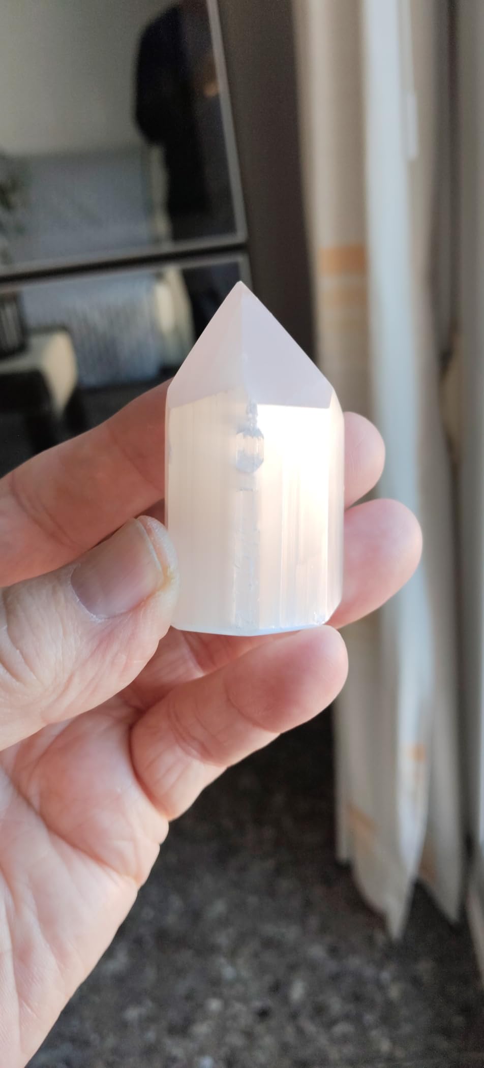 NKlaus Healing Crystals Selenit-Obelisk 6cm Heilstein 1 Stück