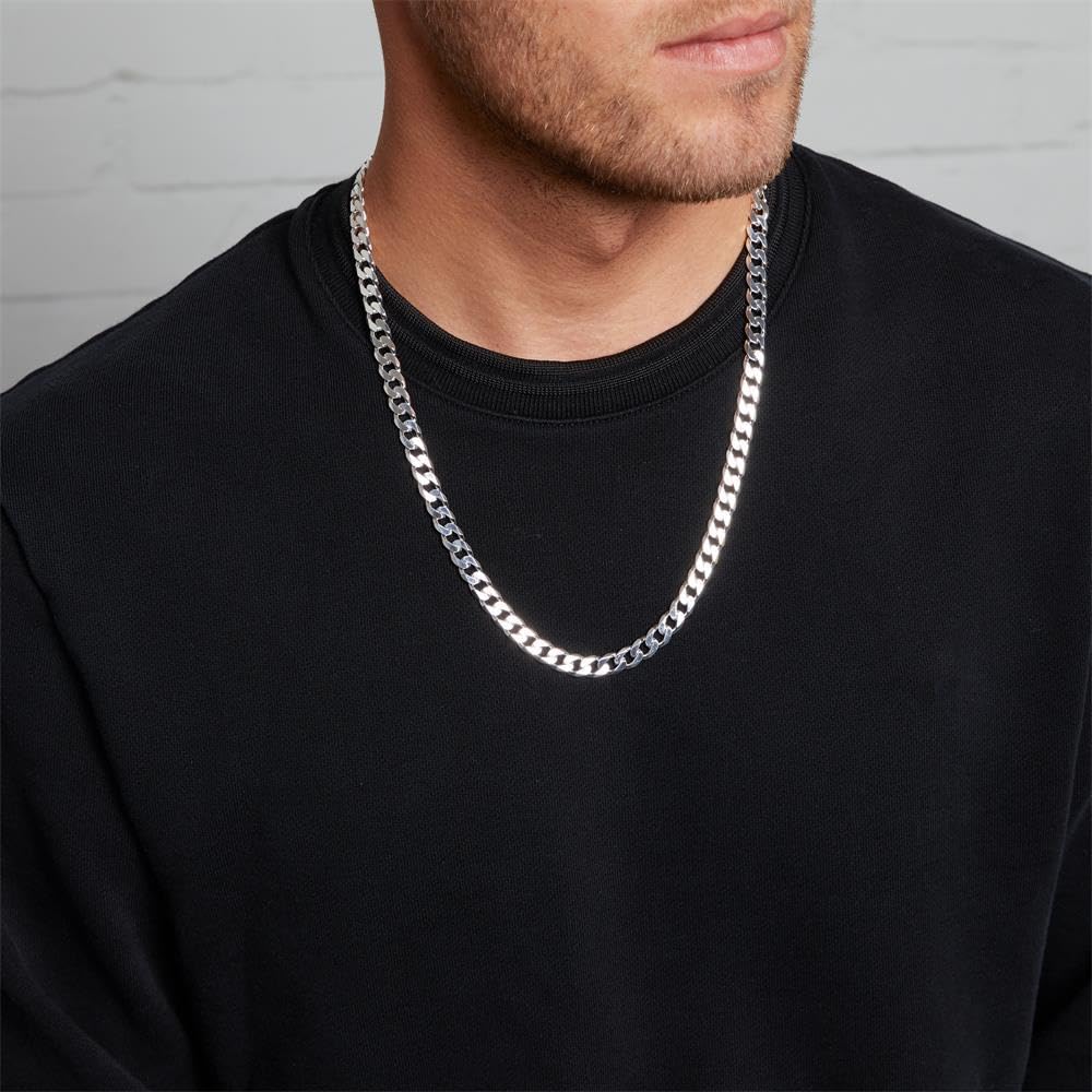 JEWLIX Panzerketten Halskette 925 Silber 8mm 75cm Herren