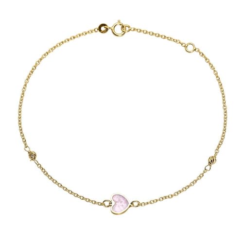JEWLIX ID-Armbänder Damenarmband 585er Gold Herz Perlmutt