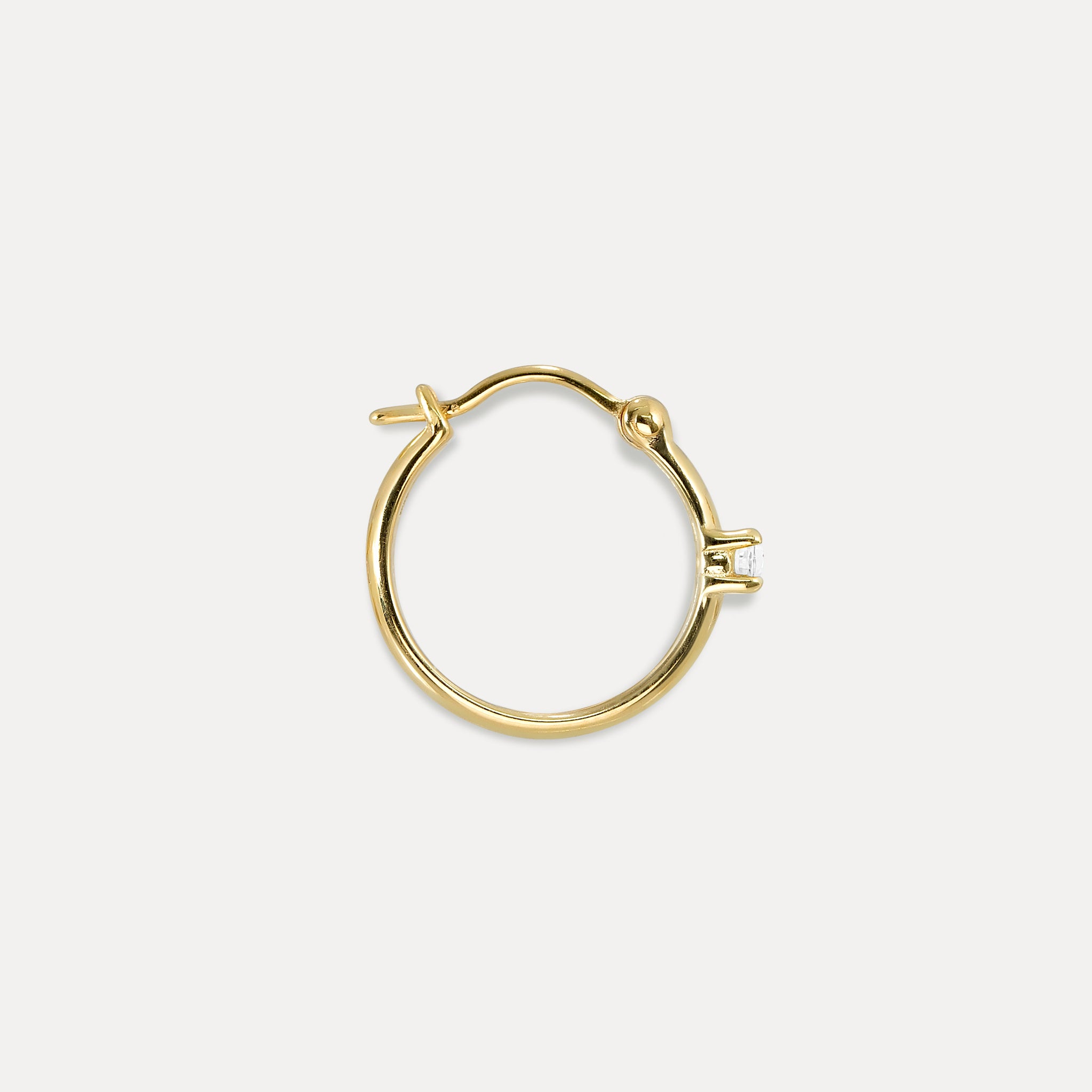 Stilnest Point of Light Diamant Creolen Single 585 Gold zart