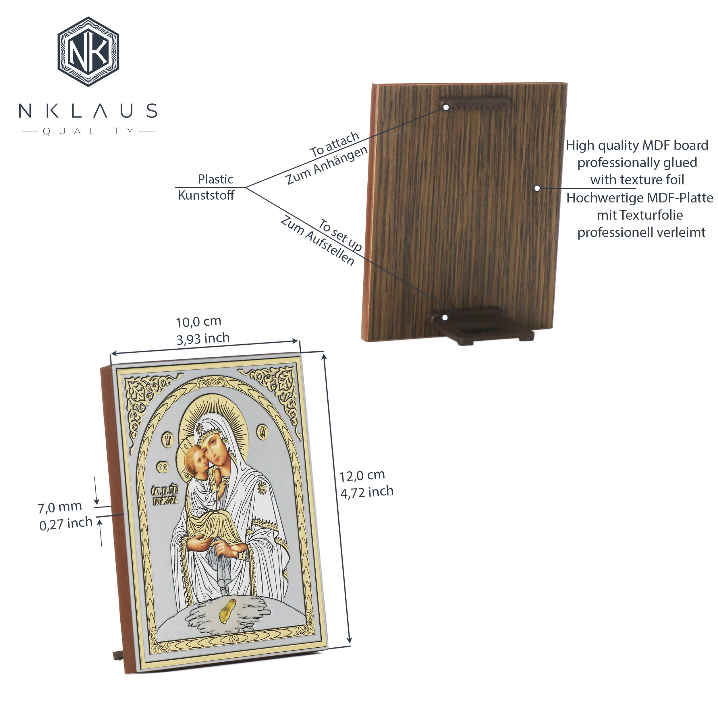 NKlaus Religious Icons Ikone Gottesmutter von Pochaev 10x12cm