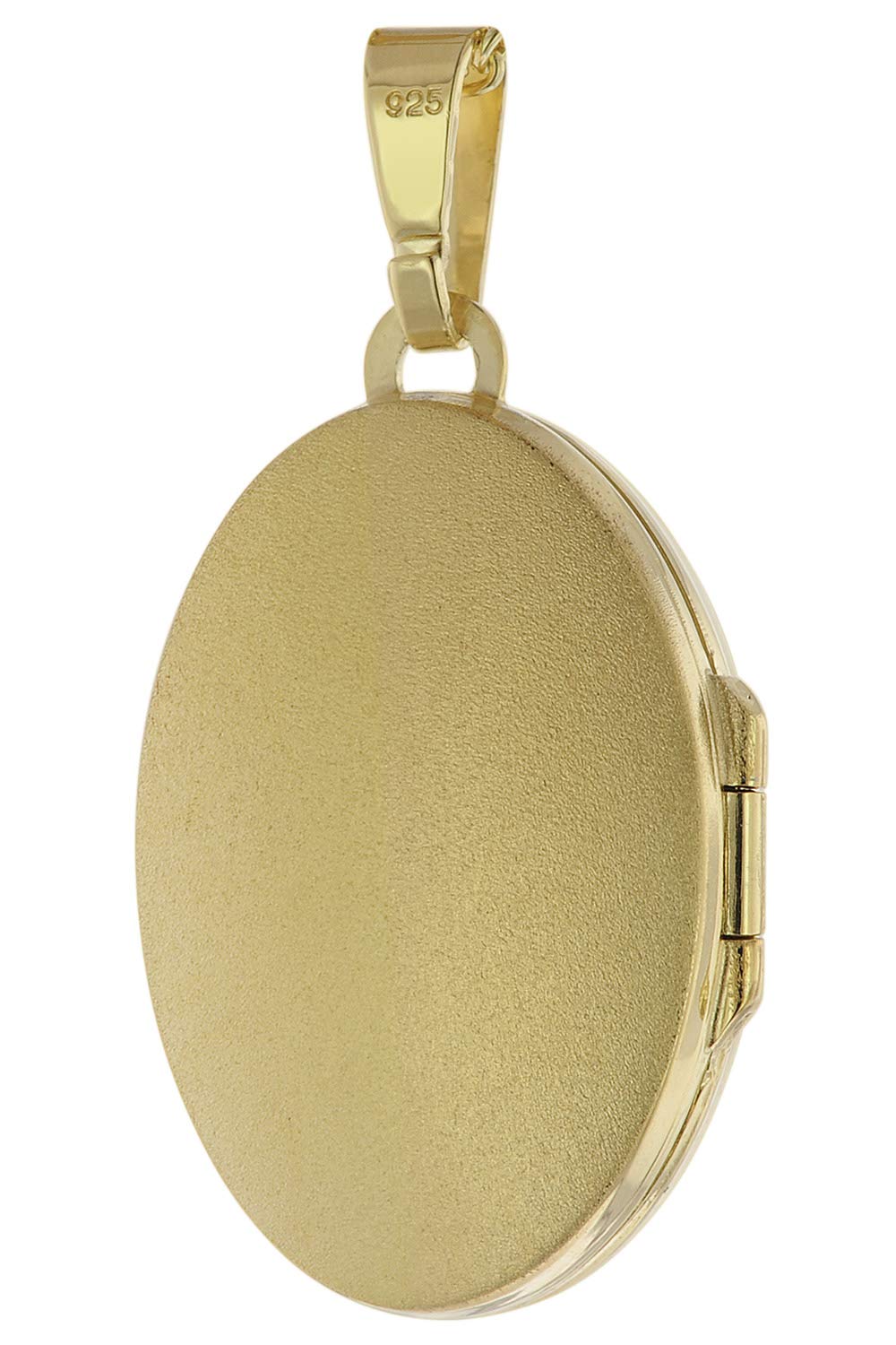 trendor Medaillon Onyx Halskette Gold auf 925 Silber 42 cm Damen