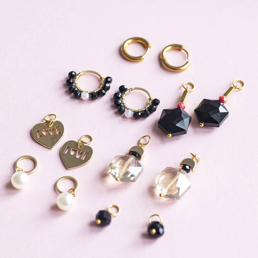 Joy by Corrine Smith Lucky Dip Creolen Gold mit 4 Charms