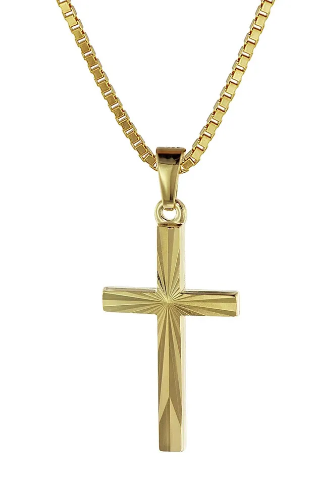 trendor Halsketten Kreuz-Anhänger Gold 333 22 mm 42 cm