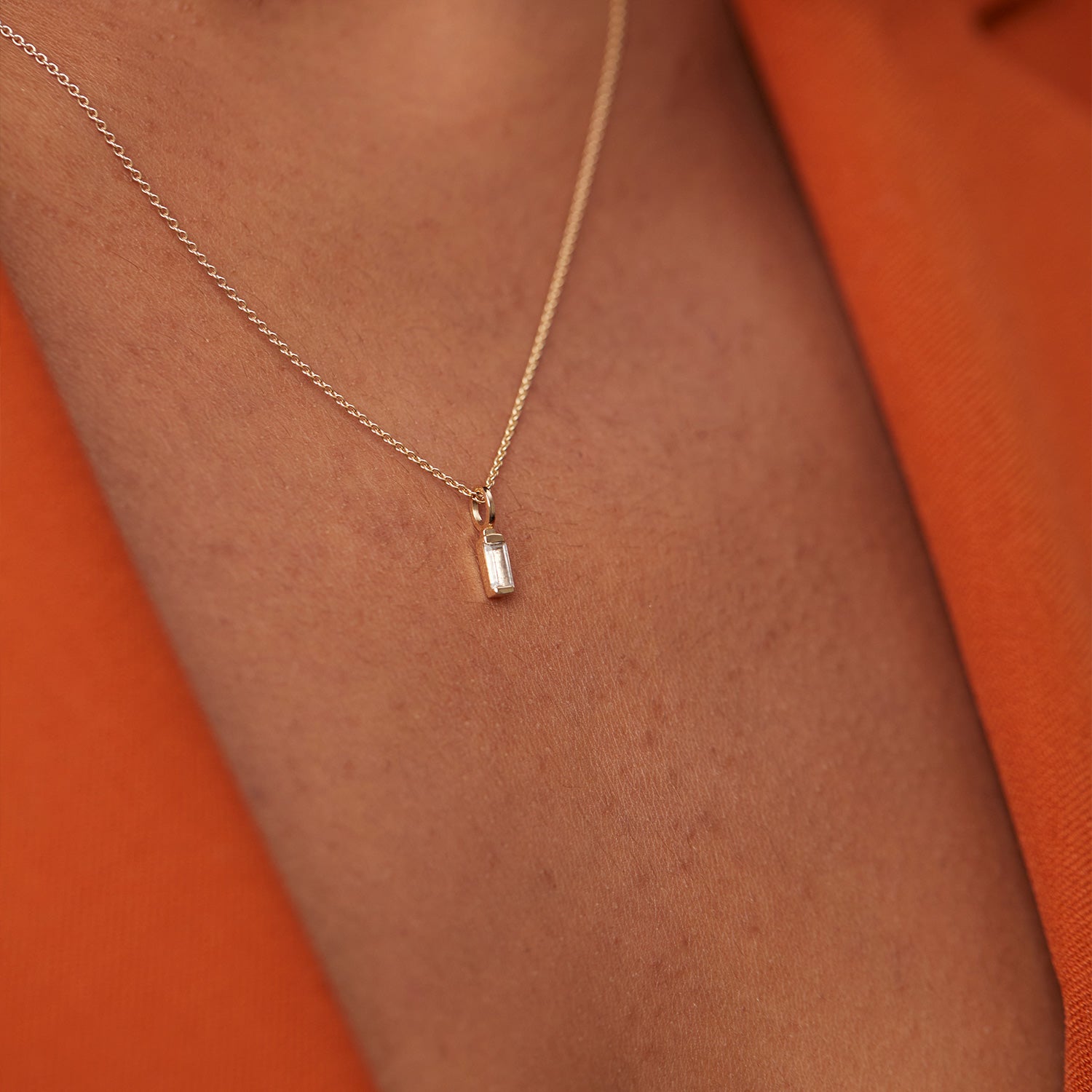 Stilnest Pendants Weißer Beryll Anhänger 585 Gold Retro