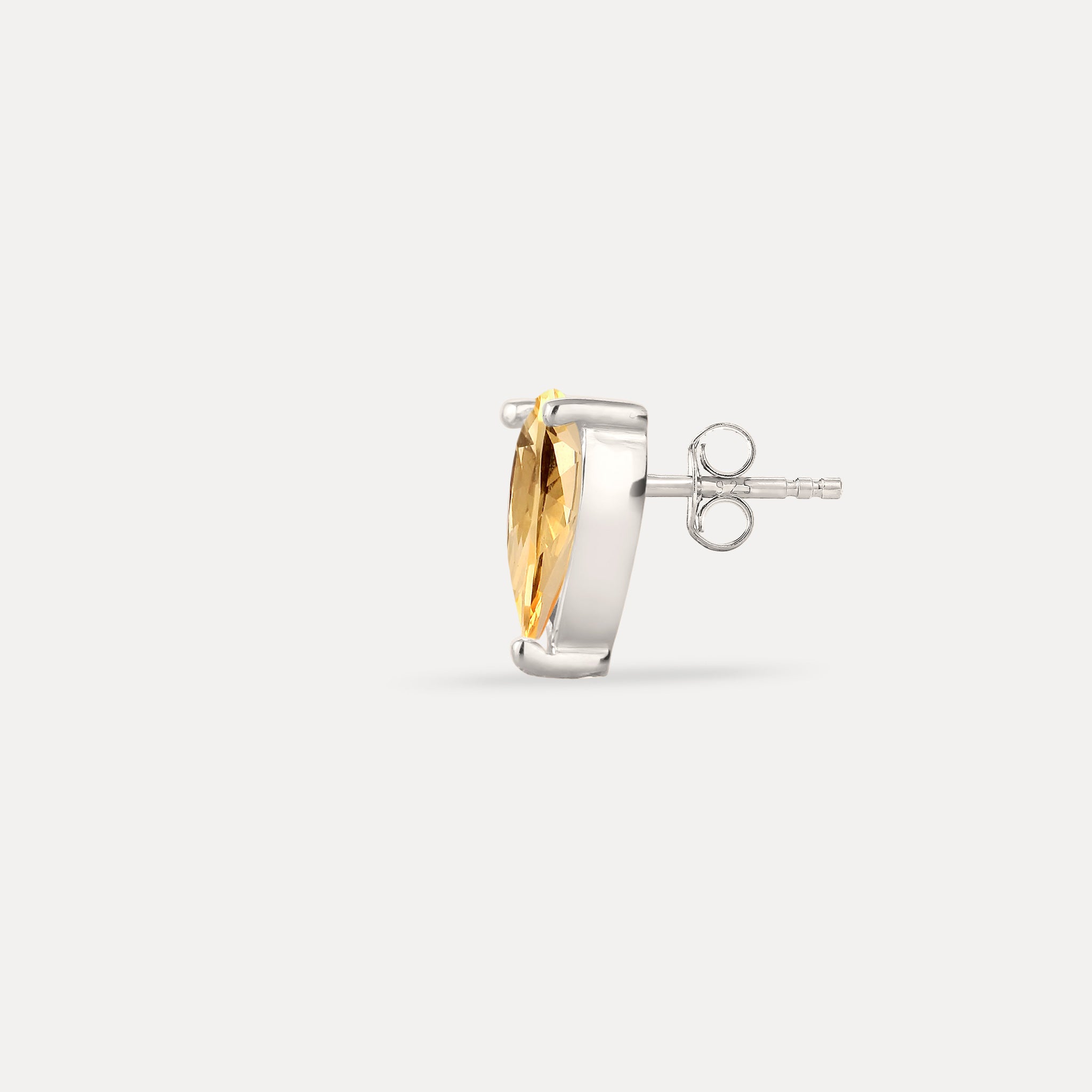 Stilnest Balance Drop Ohrstecker Citrin 24k Gold Vermeil Single