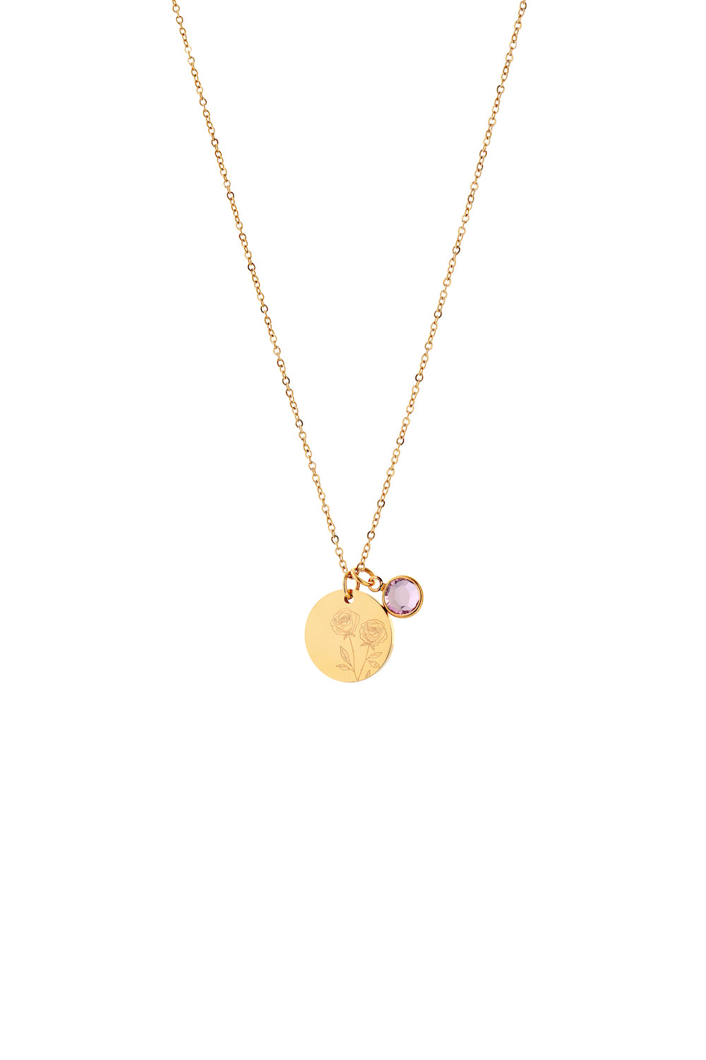 Joy June Halskette Rose Geburtsstein Gold Juni Blume