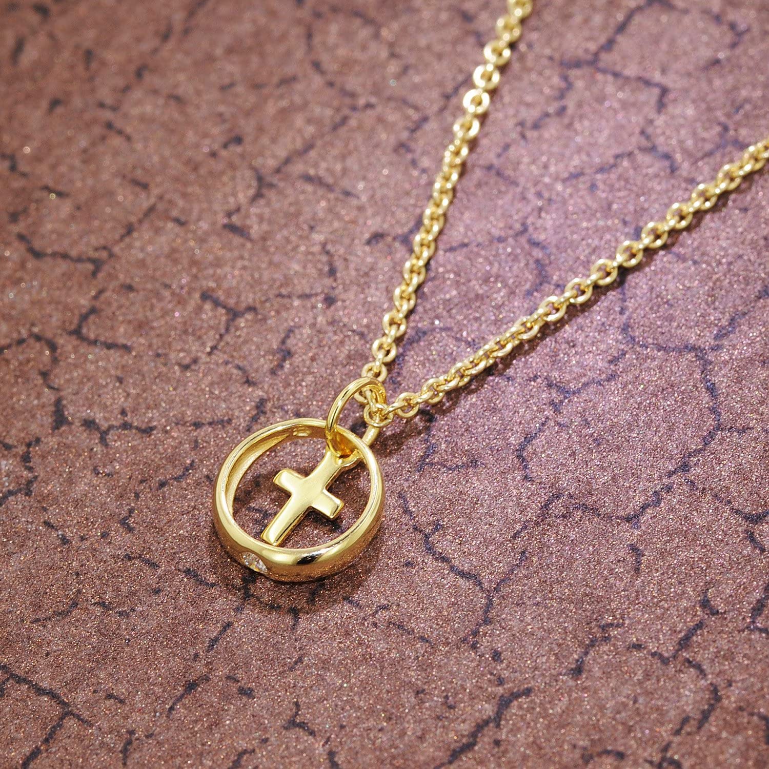 trendor Halsketten 39485 Taufring Kreuz Gold 333 Kette 40 cm