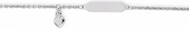 Eugen Rühle Armbänder ID-Band Ankerkette Herz 760 Weißgold