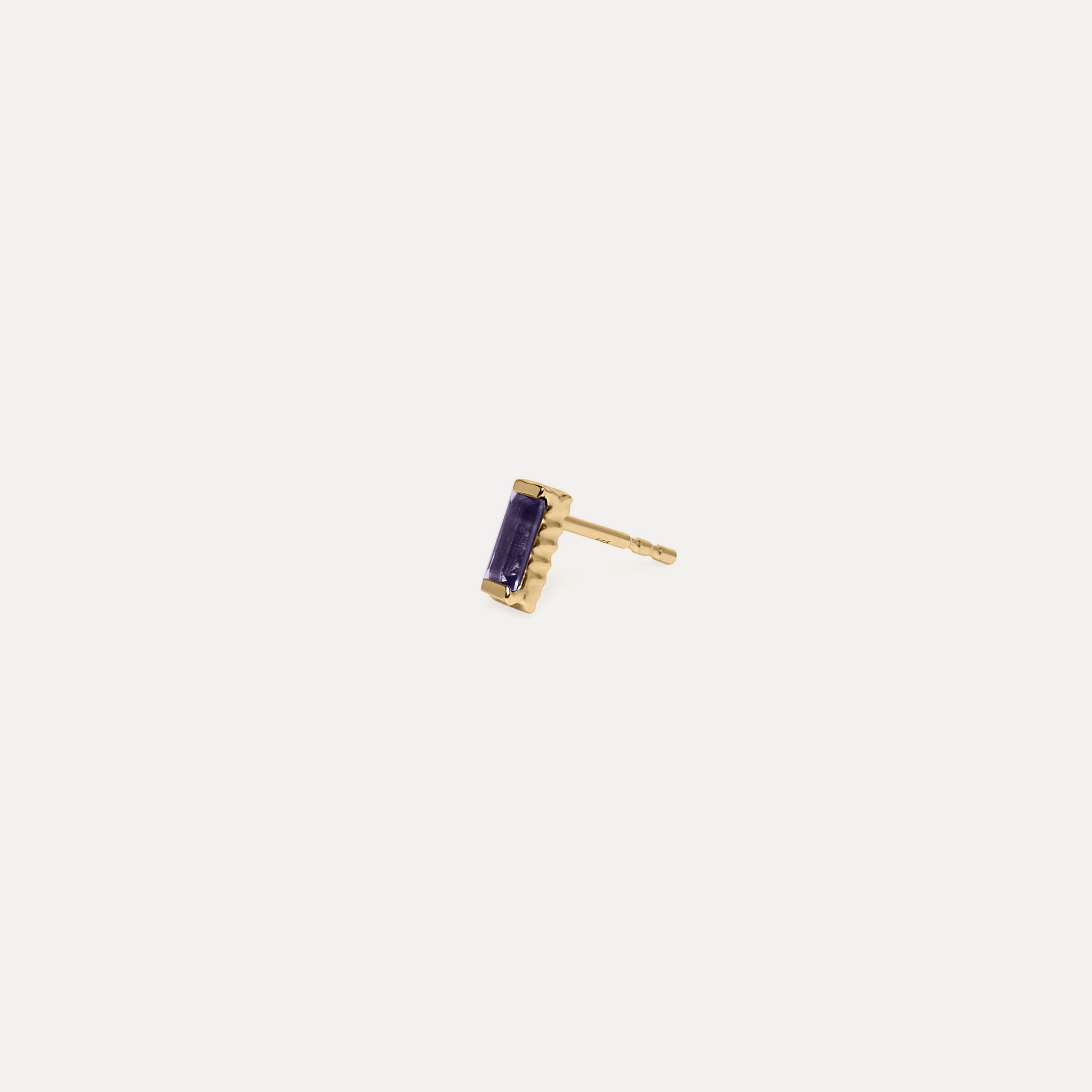 Stilnest Iolith Baguette Ohrstecker Single 585 Gold Edelstein