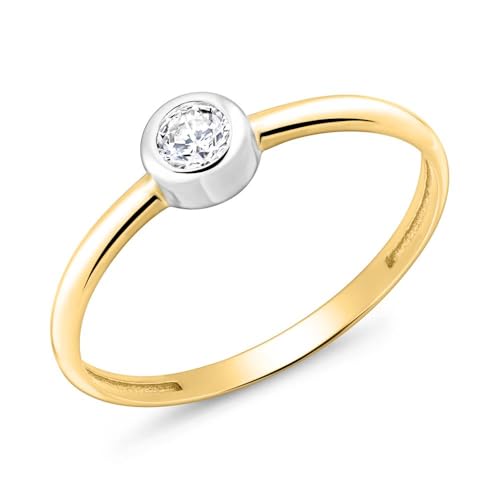 JEWLIX Verlobungsring Gold 375 Zirkonia Zargenfassung
