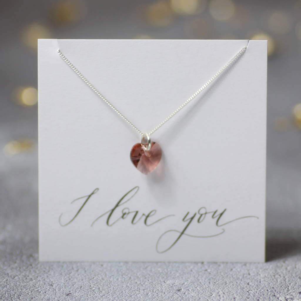 Joy by Corrine Smith Swarovski Herz Halskette Silber Rot