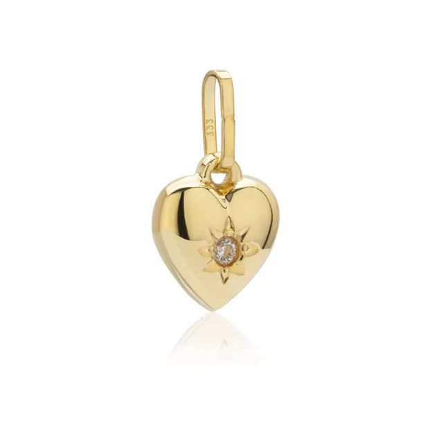 NKlaus Jewellery Herz-Anhänger Gelbgold 333 Zirkonia