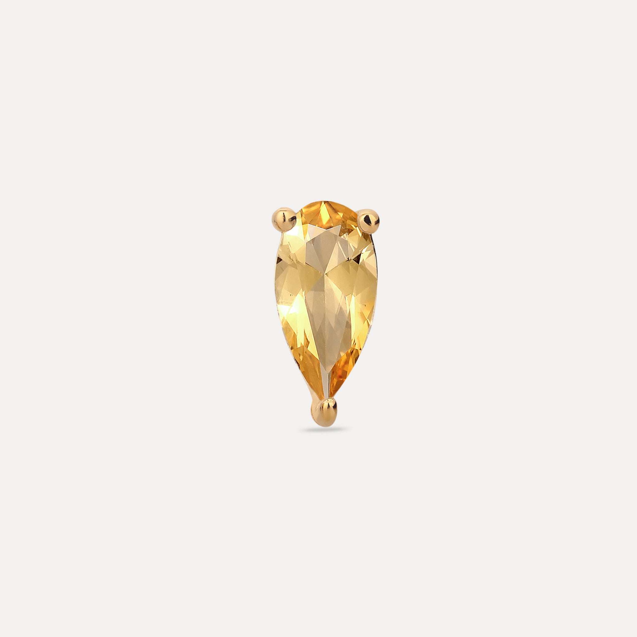 Stilnest Balance Drop Ohrstecker Citrin 24k Gold Vermeil Single