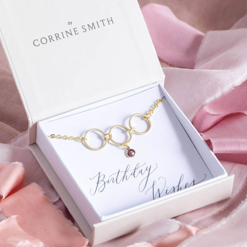 Joy 30th Birthday Kreise Armband Gold Geburtsstein