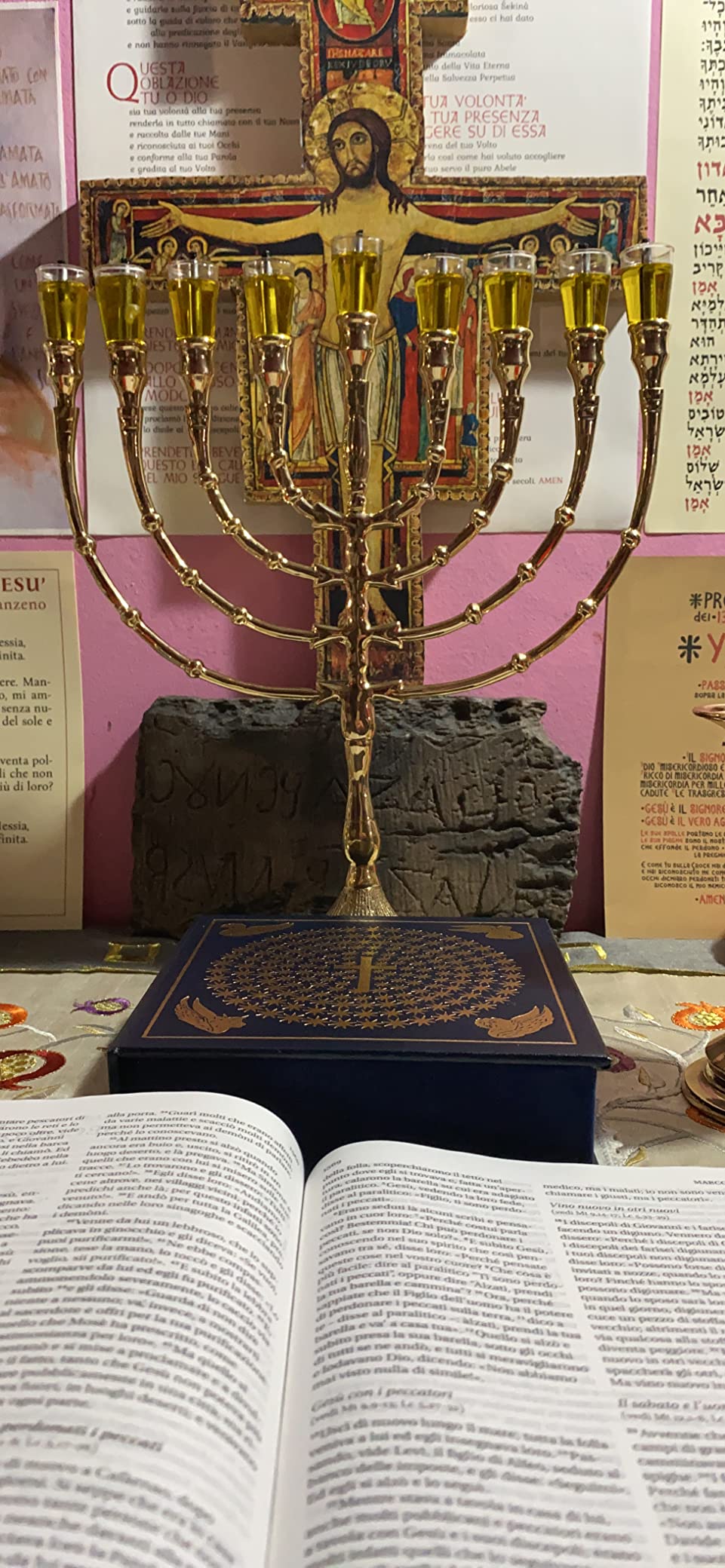 NKlaus CANDLE HOLDER Menorah 9er Silber 32 cm