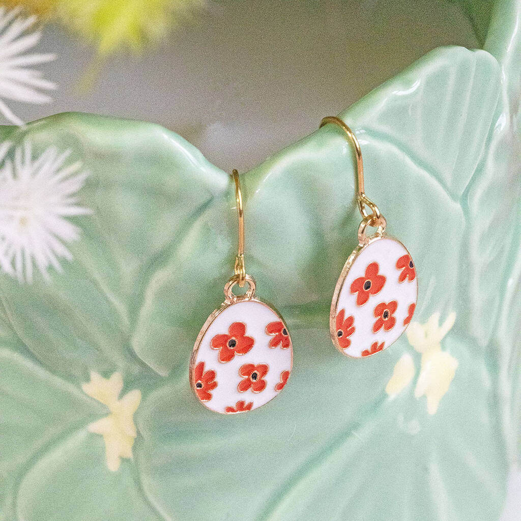 Joy by Corrine Smith Earrings Cute Enamel Easter Egg Ohrringe Gold