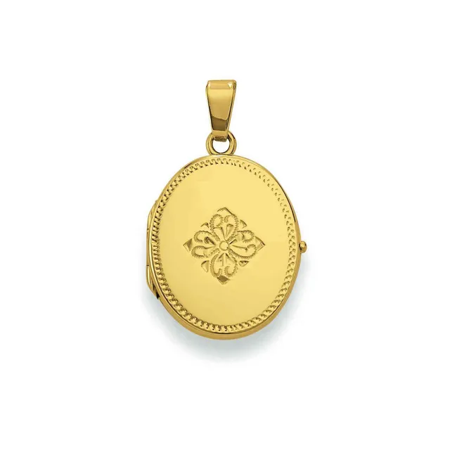 Eugen Rühle Anhänger Medaillon oval graviert 17x21mm 750 Gelbgold