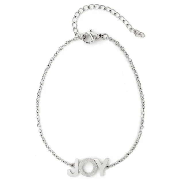 Joy Positive Affirmation Armband Silber Joy Schriftzug