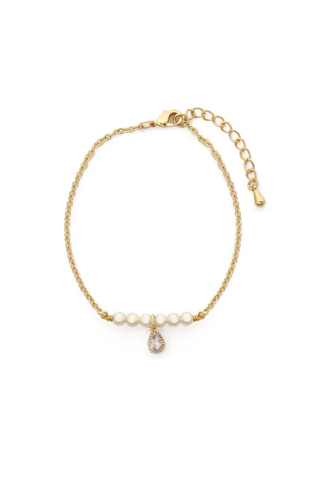 Joy by Corrine Smith Perlenarmband Gold Kristall Tropfen