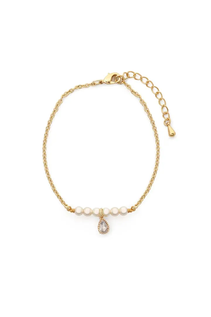 Joy by Corrine Smith Perlenarmband Gold Kristall Tropfen