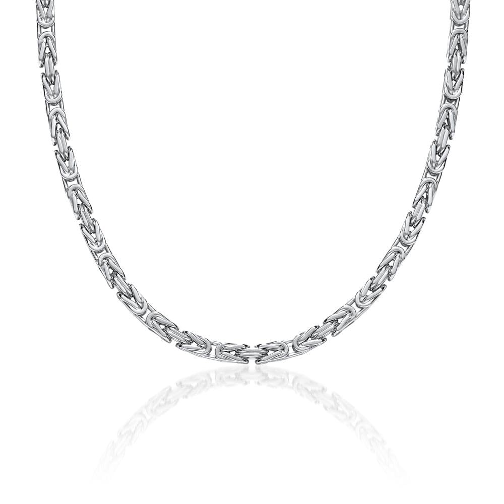 JEWLIX Königskette 925 Silber 4mm 45cm Halskette