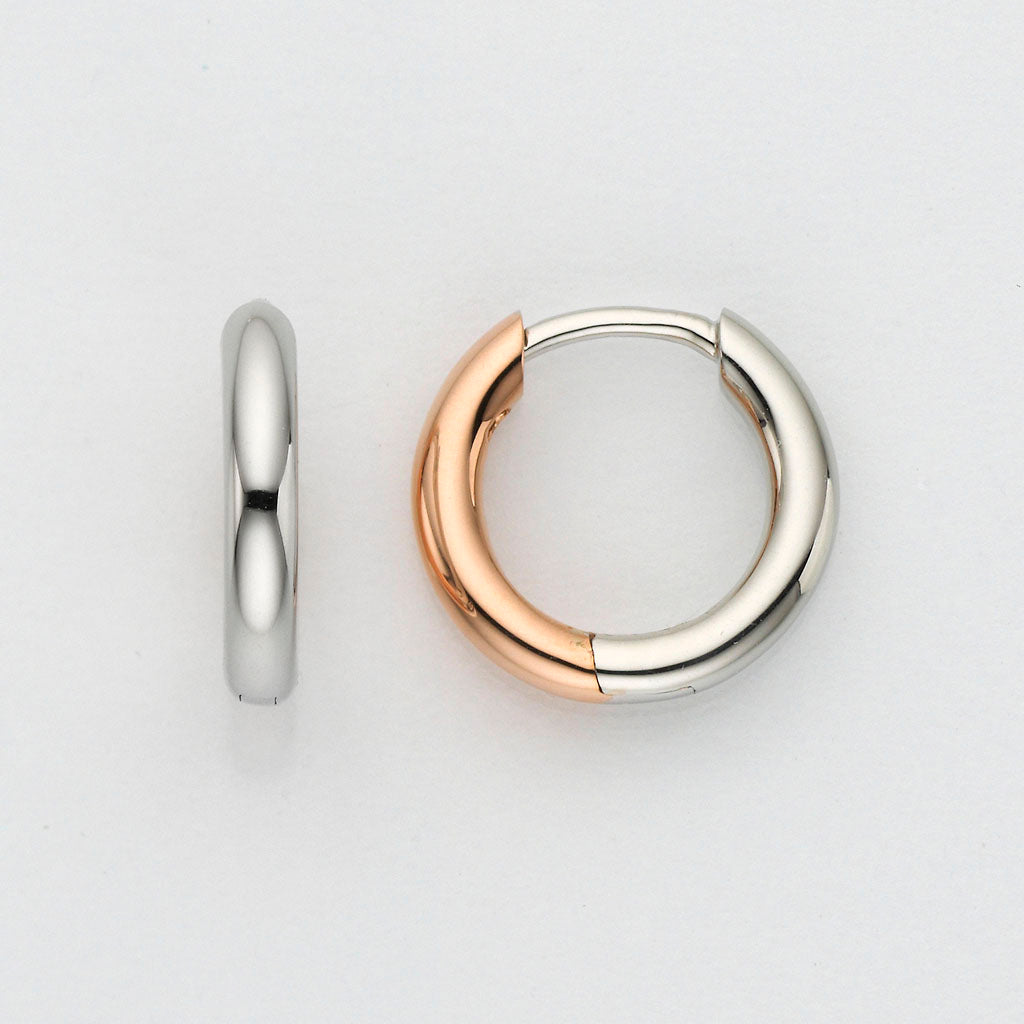 Eugen Rühle Ohrschmuck Creolen 2,3x13,5mm Rundrohr Ohrringe 750 Rotgold