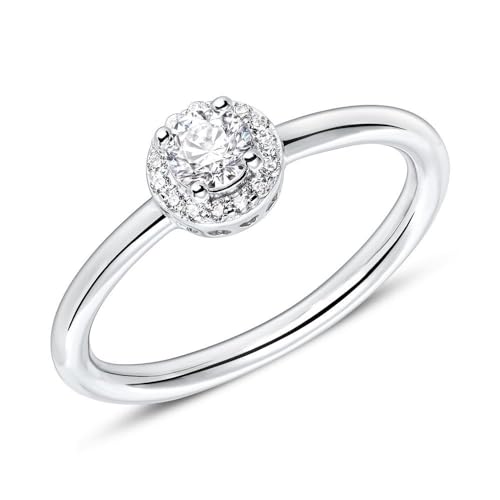 JEWLIX Haloring Silber 925 Zirkonia Größe 54