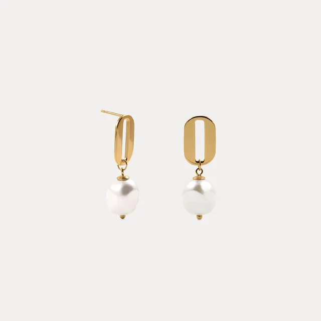 Stilnest Pearl Baroque O Ohrhänger Perle Gold Vermeil