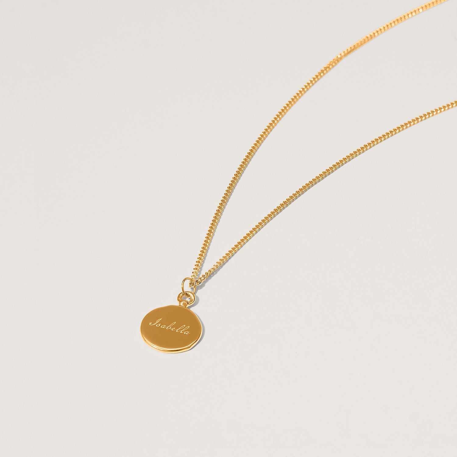 Stilnest Fluid Medallion Kette gravierbar 13mm Gold
