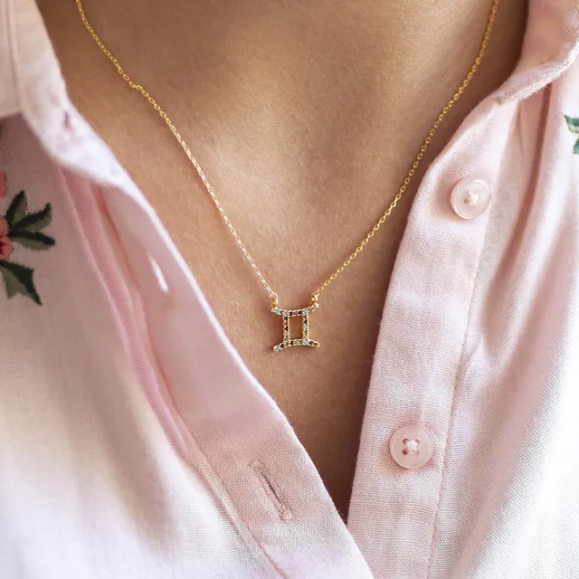 Joy by Corrine Smith Rainbow Zodiac Halskette Gold Sternzeichen Pave