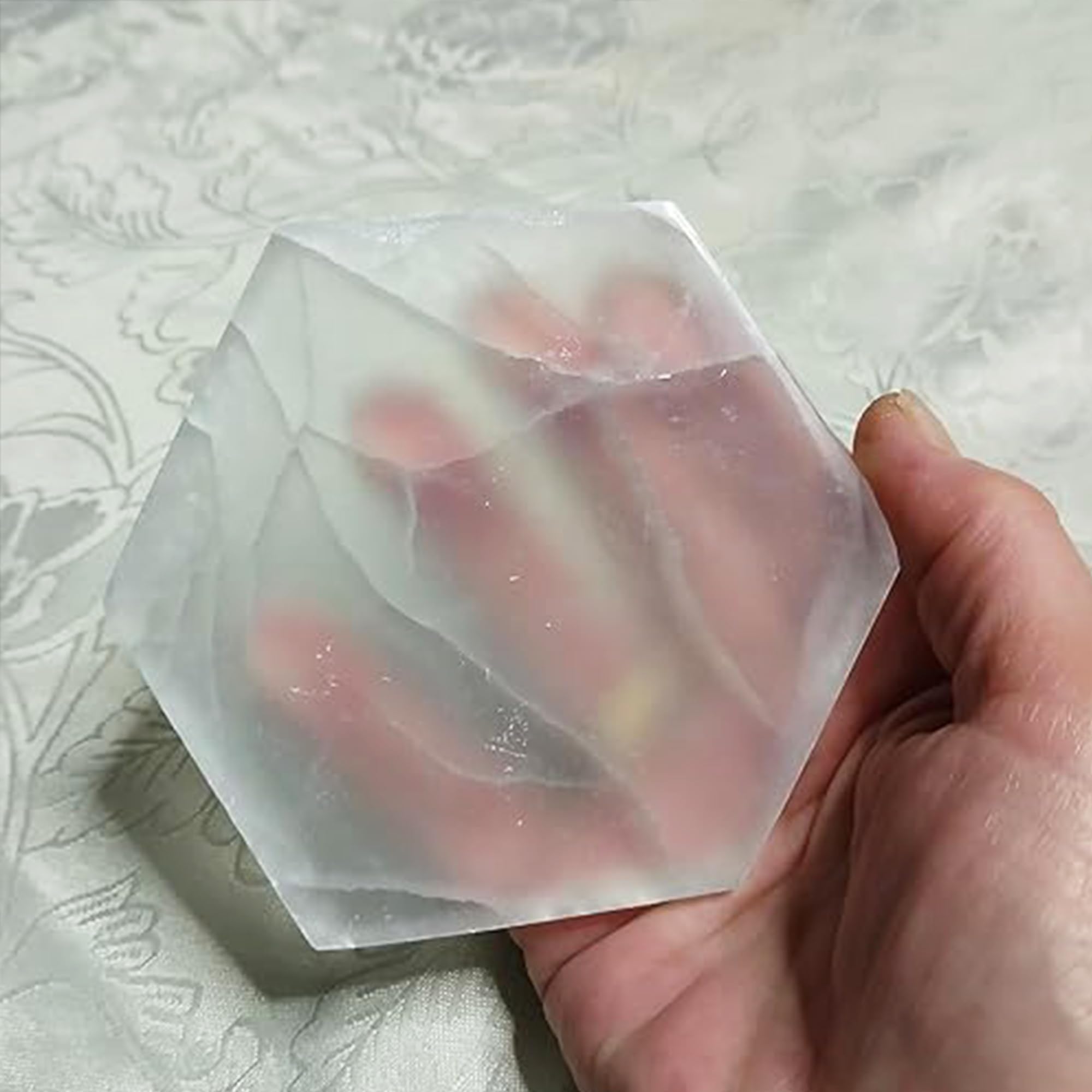 NKlaus Healing Crystals Selenit Hexagon Platte 12x10,5cm Heilstein