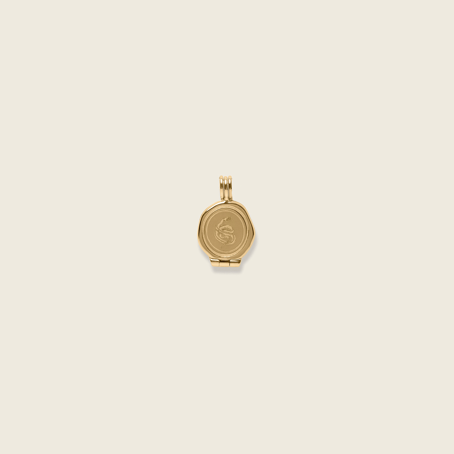 Stilnest Snake Seal Medaillon Anhänger 585 Gold