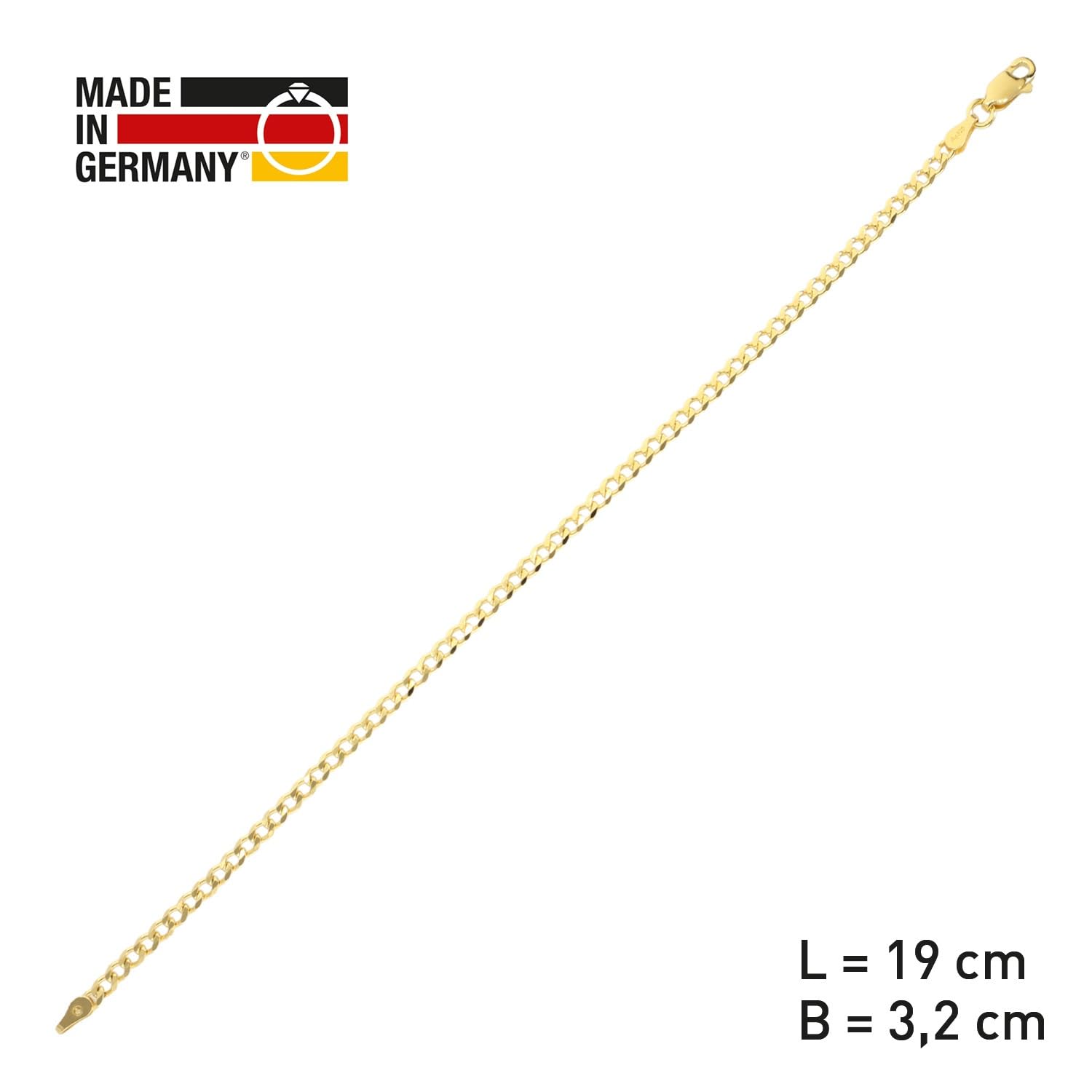trendor Panzerarmband 31221 Vergoldet Armband 3,2mm