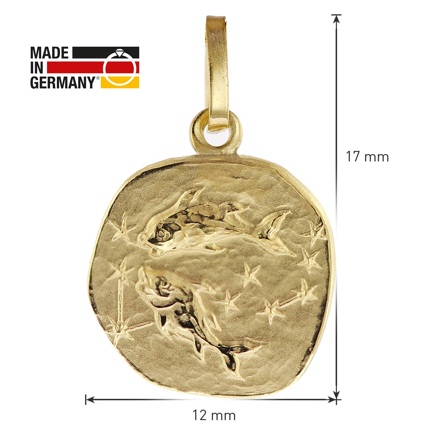 trendor Sternzeichen Fische Anhänger Gold 333 mit Kette