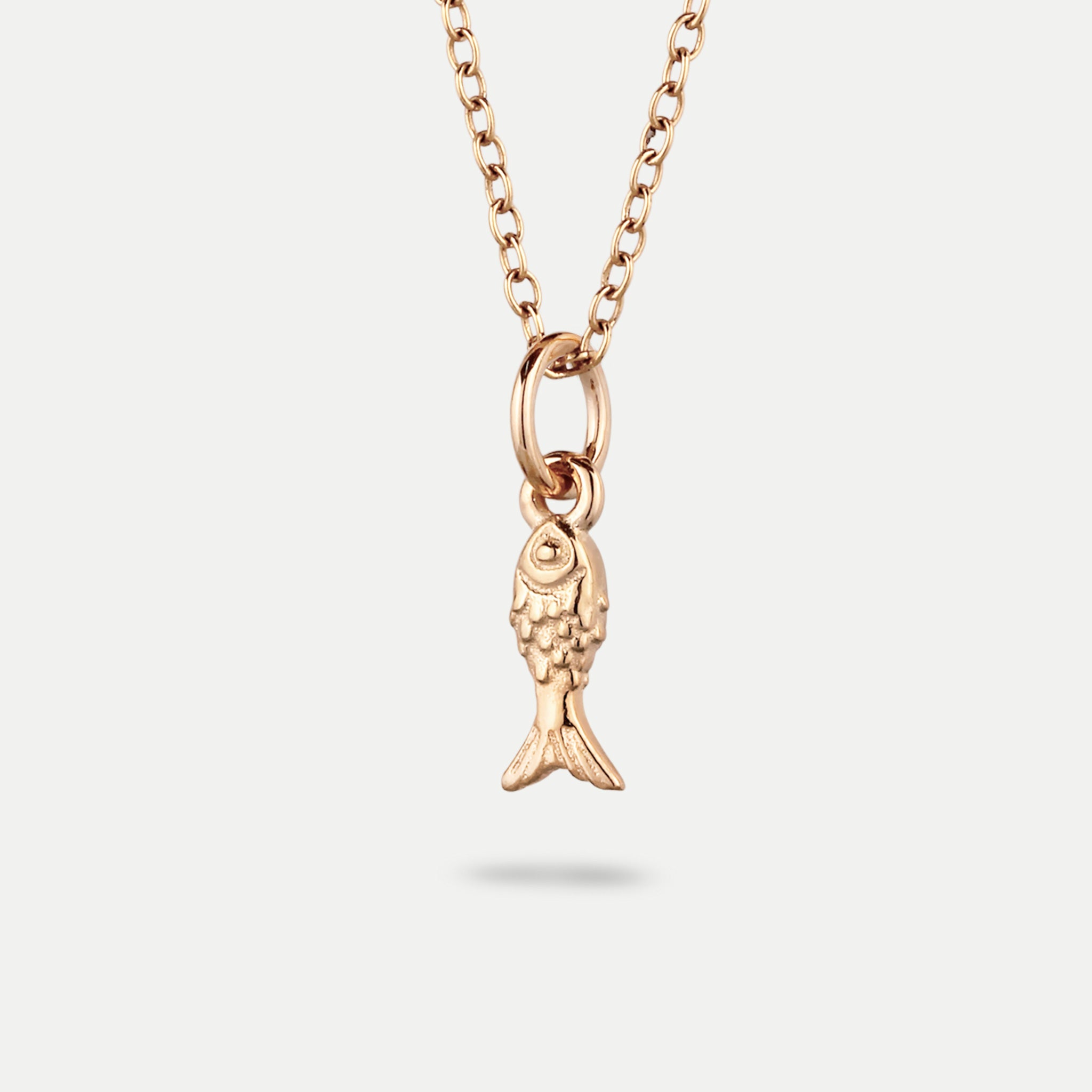 Stilnest Tiny Fish Anhänger 585 Gold Massivgold Talisman