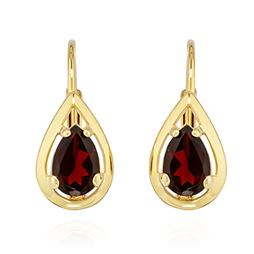 NKlaus Jewellery Brisur Ohrhänger Granat Gold 333 14x6mm